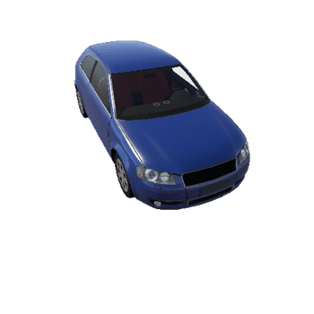 Low Poly Car with Interior 10_Blue